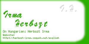 irma herbszt business card